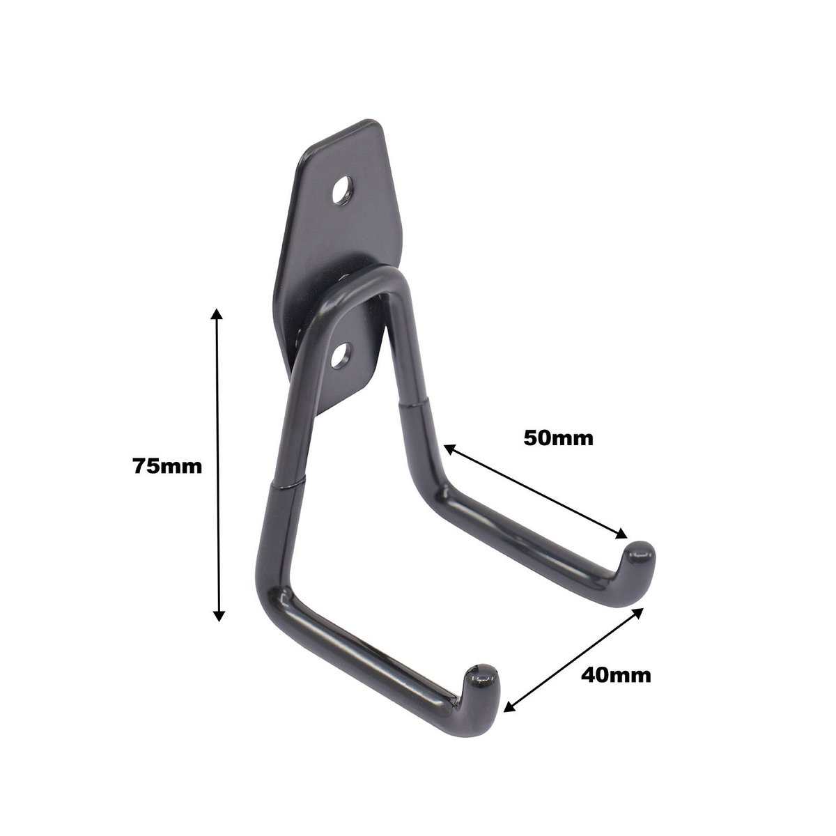 Everhang 45kg Small Garage U Hook Black PVC Coated - 4 Pack