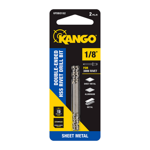 Kango 1/8" HSS Double-Ended Rivet Drill Bit, 2 Pack