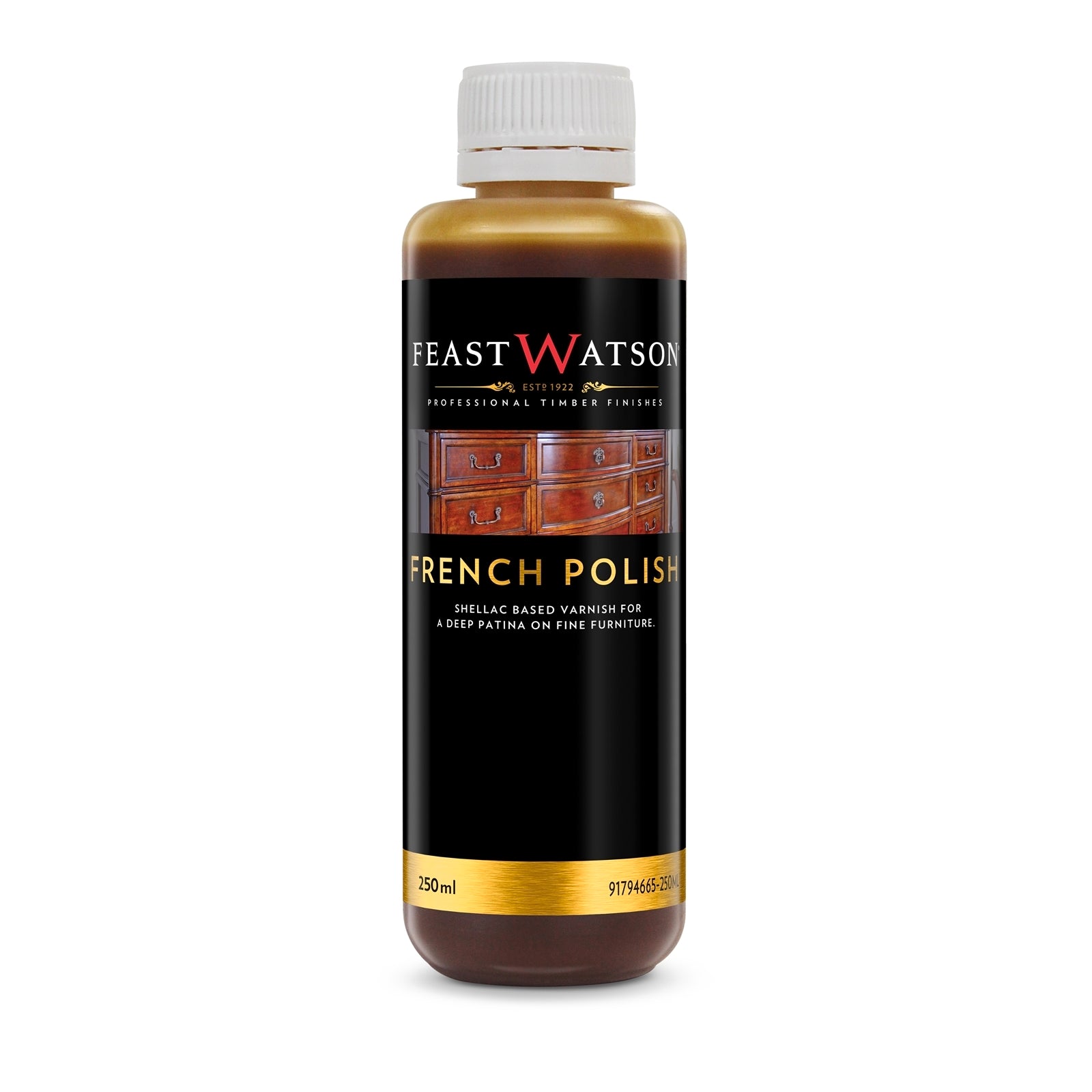 Feast Watson 250ml French Polish Oil-Based Clear Timber Varnish