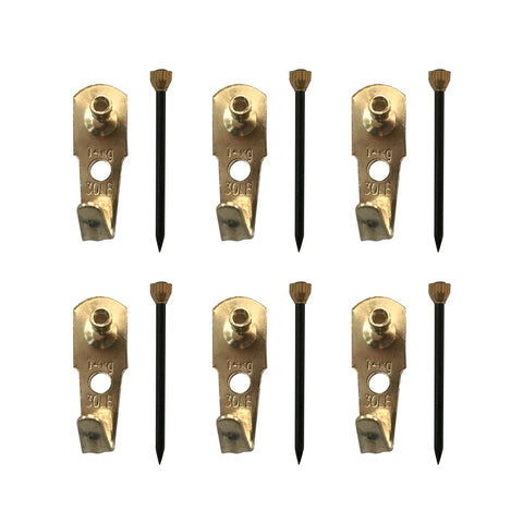 Everhang 15kg Brass Plated Picture Hanging Angle Drives - 6 Pack