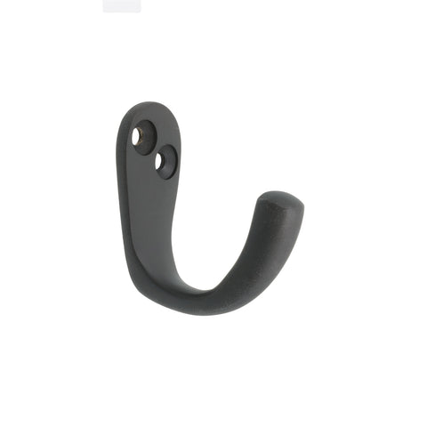 Zenith 40mm Matte Black Solid Brass Single Robe Hook