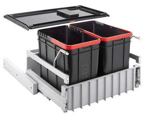 Franke Sorter Series 300 Waste Management - Black - 2 Bins and Charcoal Filter Lid - SORTER300-60DUO