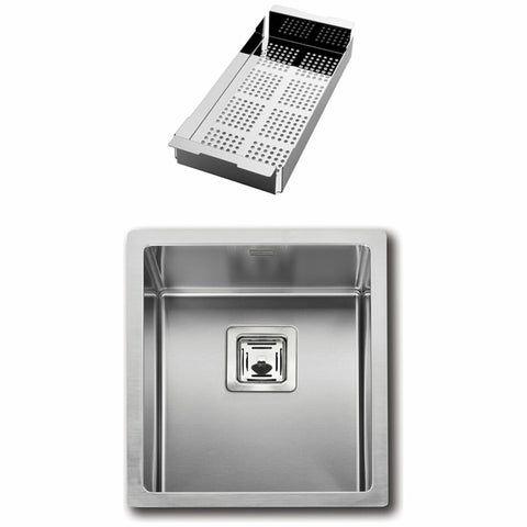 Artinox Radius 34 Single Bowl Sink - Stainless Steel, 380mm Wide, Top, Under or Flush Mount - RAACC3440
