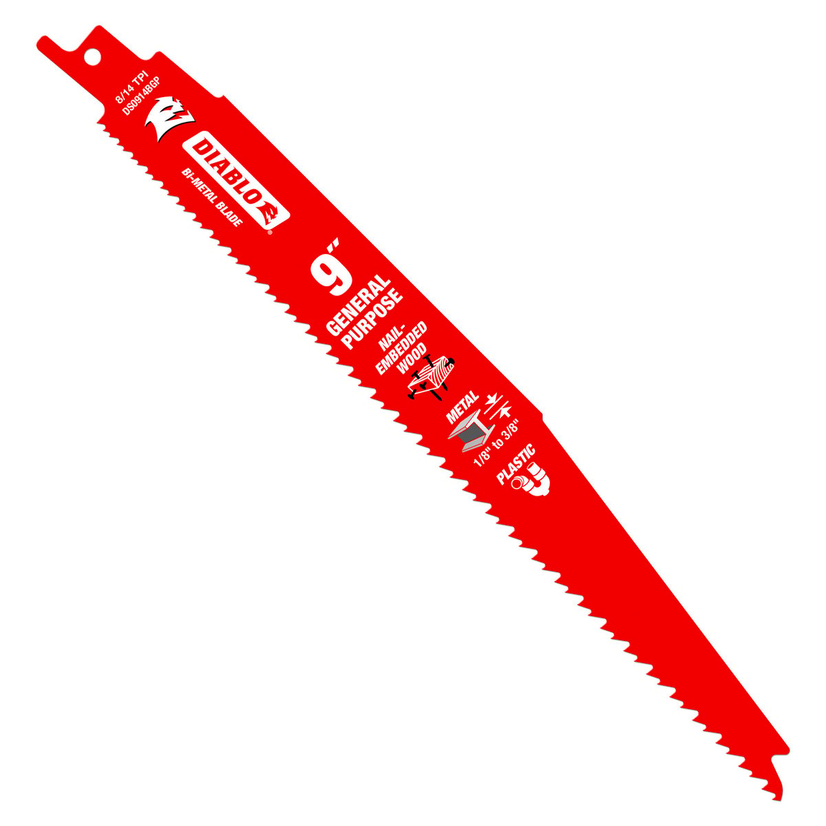 Diablo 9" Bi-Metal General Purpose Reciprocating Saw Blades, 5 Pack