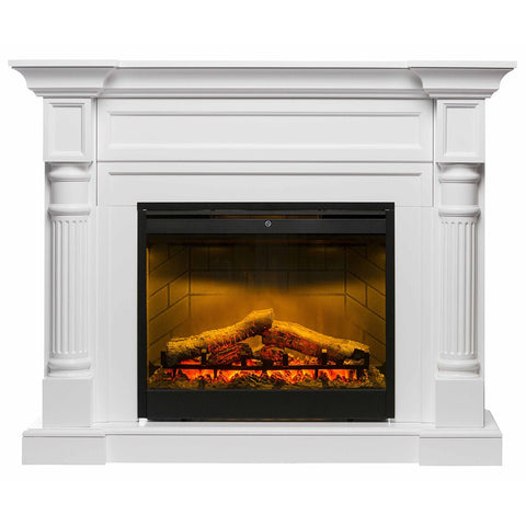 Dimplex Winston 2kW Electric Fireplace Mantel - White, Electraflame Log Effect, Remote Control - WTN20-AU