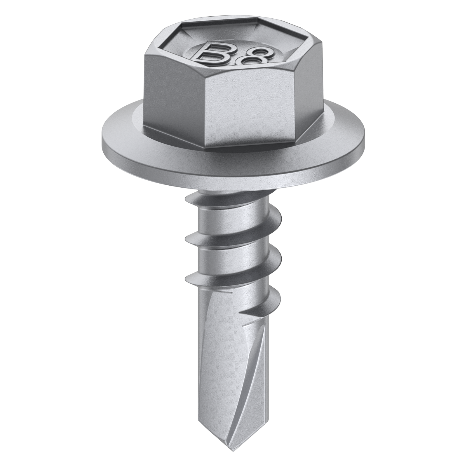 Bremick 10g x 16mm Hex Head Metal Screw, Carbon Steel B8 Coating, Fine Thread Drill Point - 1000 Box