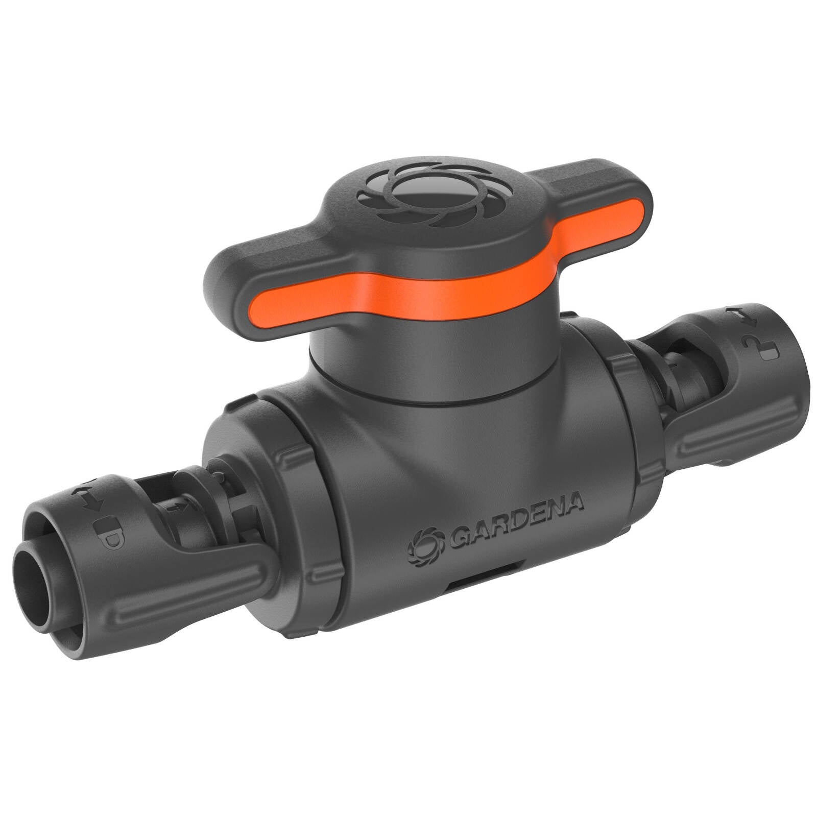 GARDENA 13mm Micro Irrigation Shut-Off / Regulation Valve Black High-Impact Plastic