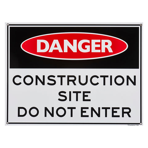 Sandleford 450 x 600mm Construction Site Polypropylene Sign - Weather Resistant Matt