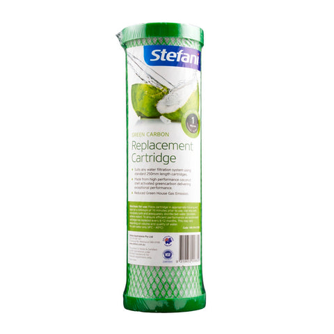 Stefani 1 Micron Green Carbon Replacement Cartridge, 250mm, Coconut Activated Carbon