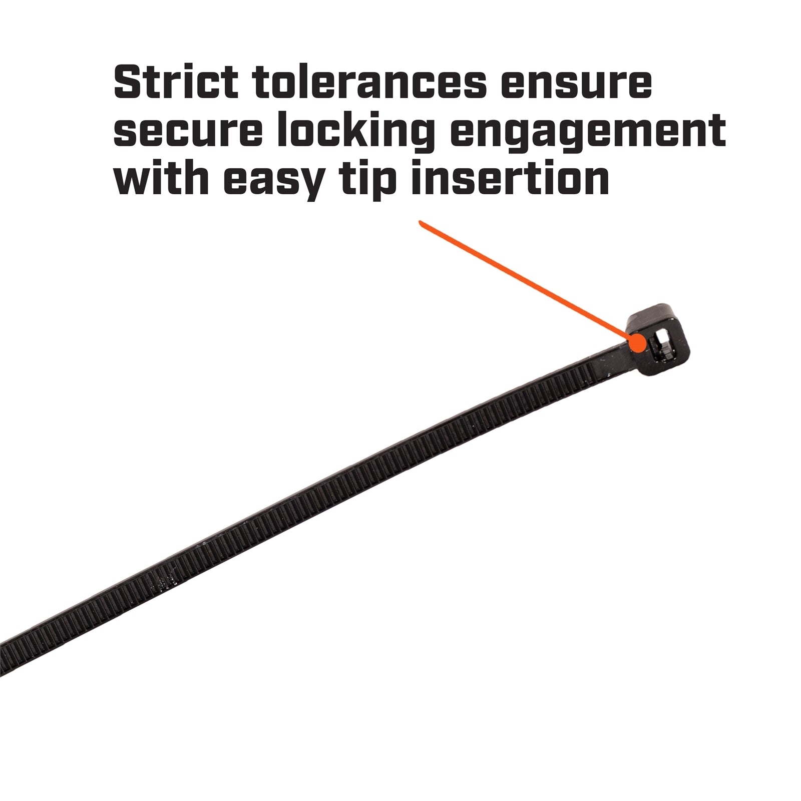 Crescent 370 x 4.8mm Black Nylon Cable Ties UV Resistant - 100 Pack