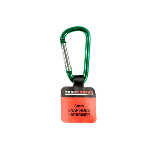 Taskmaster 6mm D-Shape Aluminium Carabiner, Spring Gate Clip (Assorted Colours)