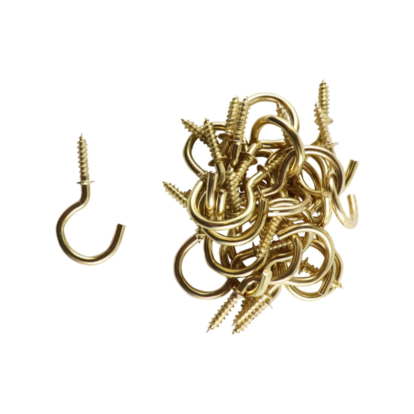 Everhang 15mm Brass Plated Steel Cup Hook - 25 Pack