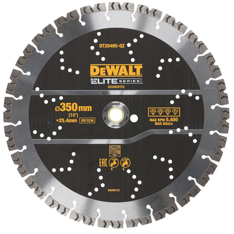 Dewalt Elite Segmented Rebar Concrete Blade 350mm - Durable - Efficient Cutting - SuperSaverAU - view 1