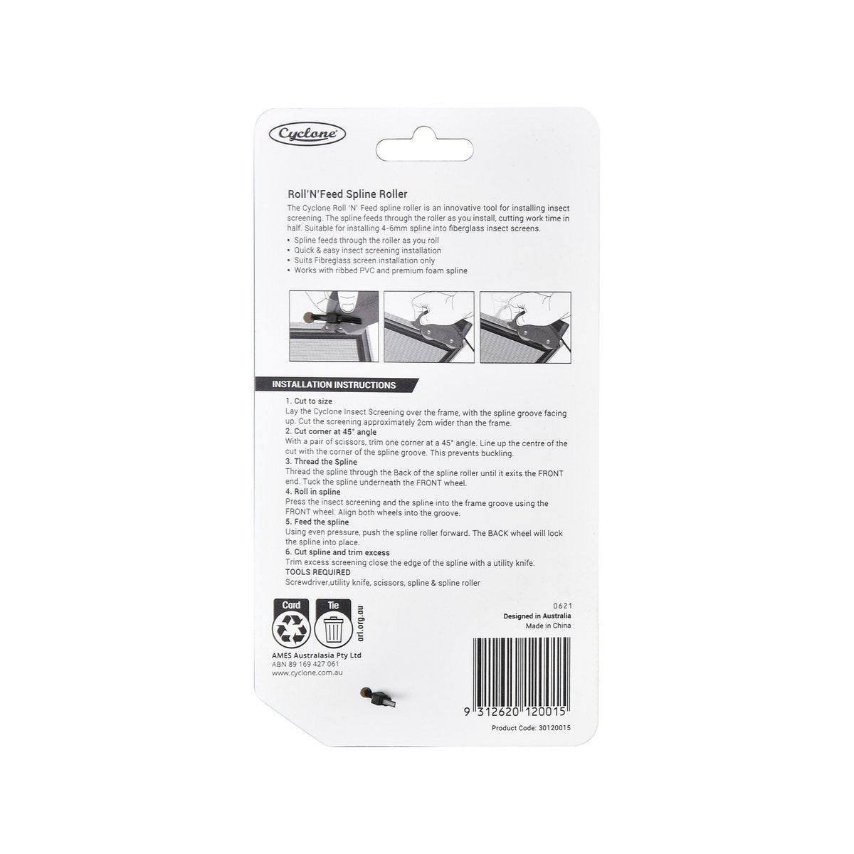Cyclone Spline Roller - 4-6mm - Synthetic - Quick Installation - SuperSaverAU - view 3