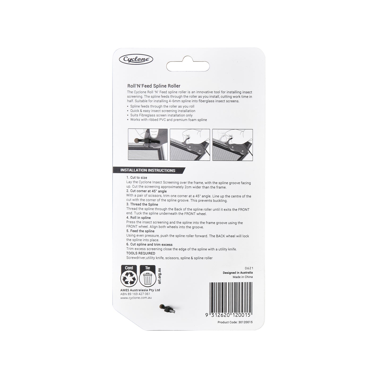 Cyclone Roll 'N' Feed Spline Roller