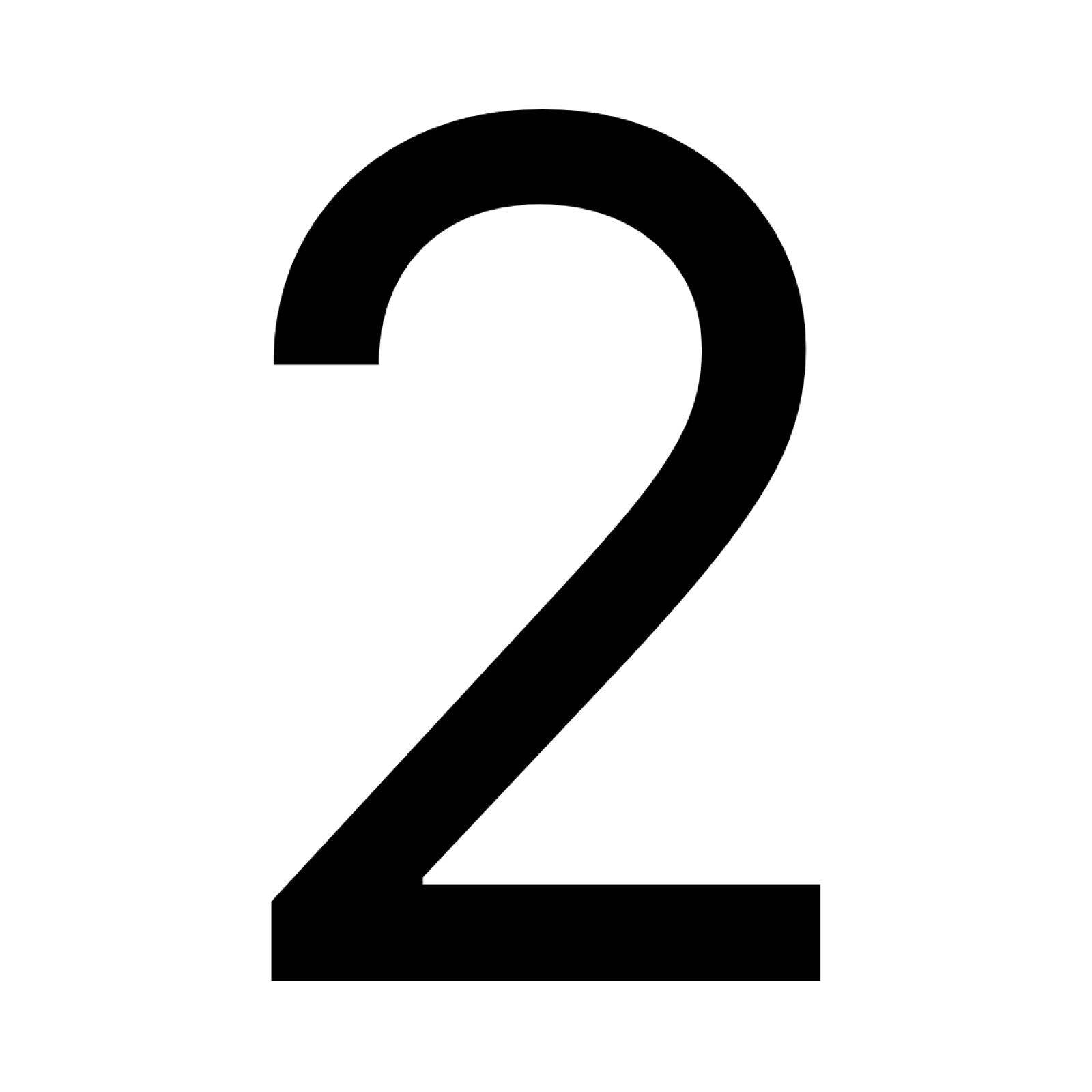 Numero Black Vinyl Transfer Number 2 Self-Adhesive Weather Resistant House Number
