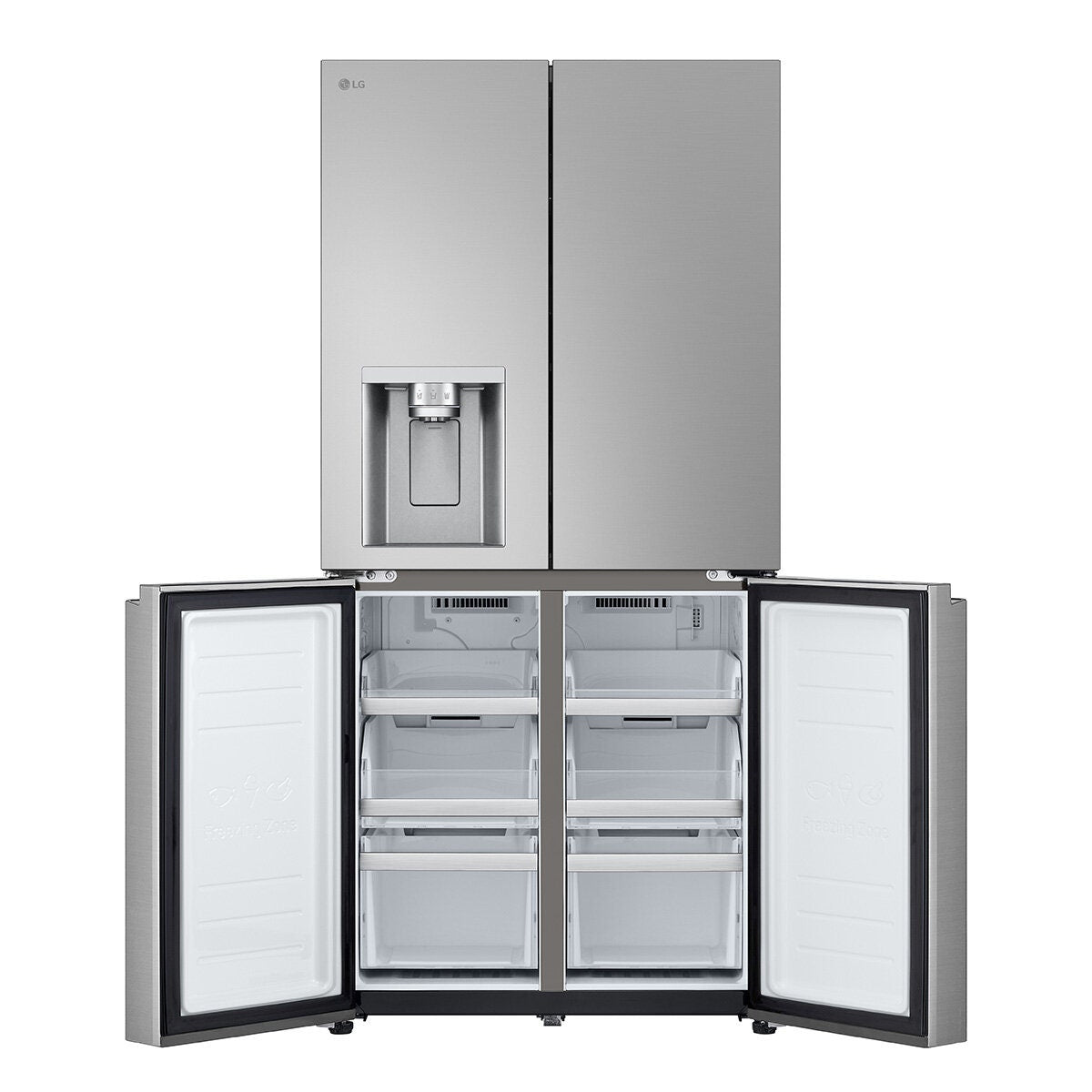 LG 506L French Door Fridge - Plumbed Ice and Water, Stainless Steel, 4.5 Star Energy - GF-L500PL