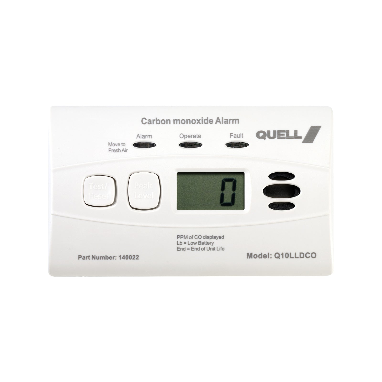 Quell Worry Free Carbon Monoxide Alarm, White