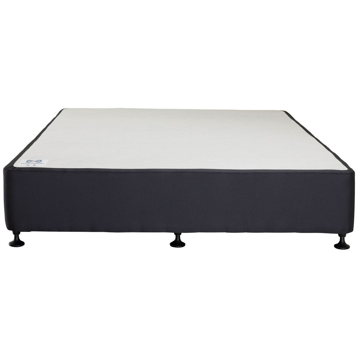Sealy Advantage Double Bed Base - Charcoal Fabric, Timber and Steel Frame, Plastic Legs - 905704