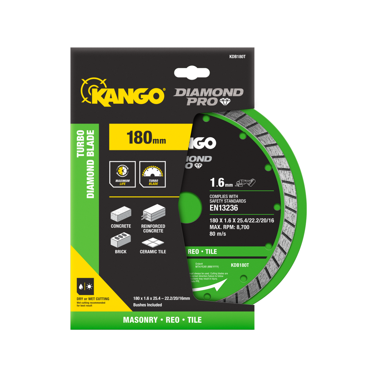 Kango Turbo Diamond Saw Blade - 180mm - Ultra Thin - Fast Cutting - SuperSaverAU - view 1