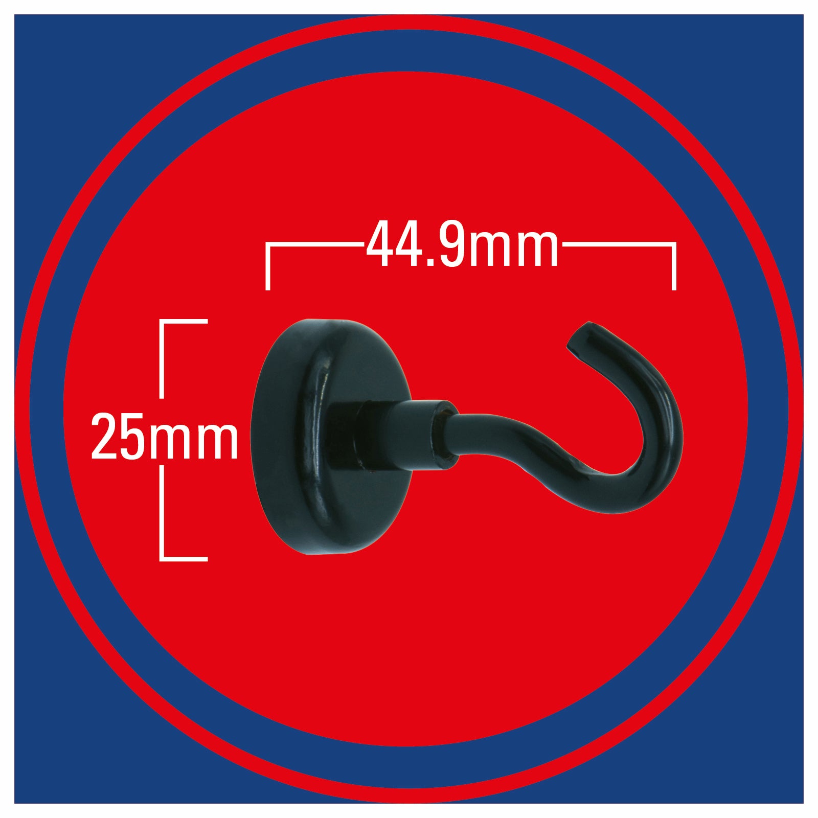 Arlec 25mm Black Magnetic Metal Gutter Hooks 5 Pack