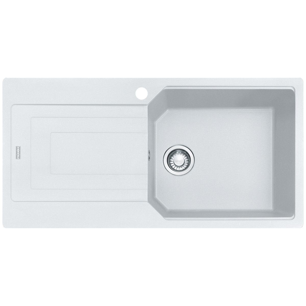 Franke Urban 1000mm topmount sink with left hand drainer - White Fragranite, 43L bowl - UBG611-100PWLHD