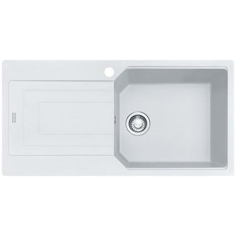 Franke Urban 1000mm topmount sink with left hand drainer - White Fragranite, 43L bowl - UBG611-100PWLHD