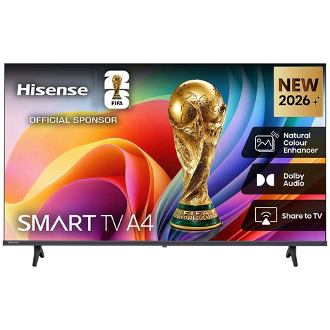 Hisense 32 Inch A4S HD Smart TV - VIDAA Smart TV, Wide Colour Gamut, 6 Star Energy Rating - 32A4SAU