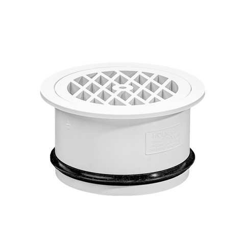 Holman 100mm DWV PVC Round Floor Grate - Grey, Underground Rated