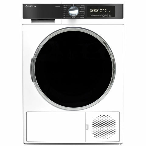 Artusi 8kg heat pump dryer - 7 star energy rating, 15 programs, dryer rack included - AHPD8000W