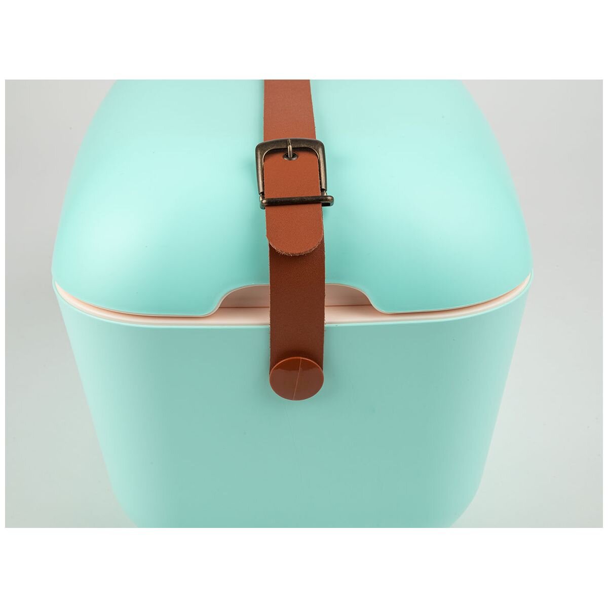 Polarbox Classic 12L Cooler - Cyan, Retro Design, Leather Shoulder Strap, Made in Spain - PLBC12C