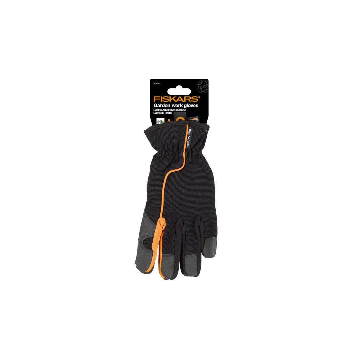 Fiskars Size 8 Garden Work Gloves with Non-Slip Grip