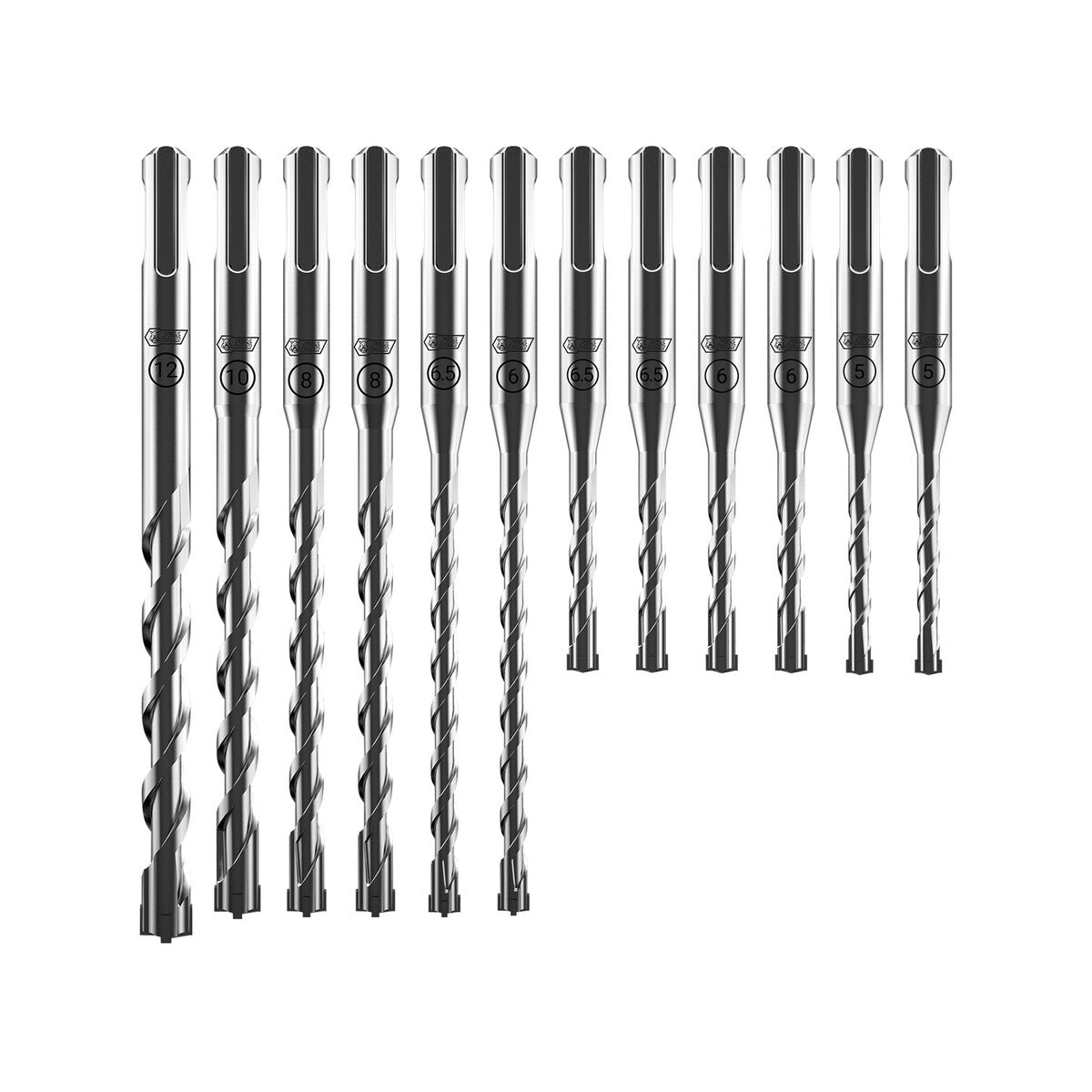 Full Boar 12 Piece SDS-Plus 4 Cut Drill Bit Set Concrete