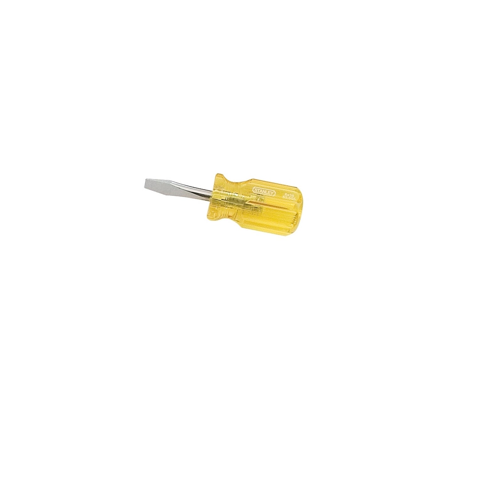 Stanley 6 x 38mm Stubby Slotted Screwdriver, Steel, Yellow Handle