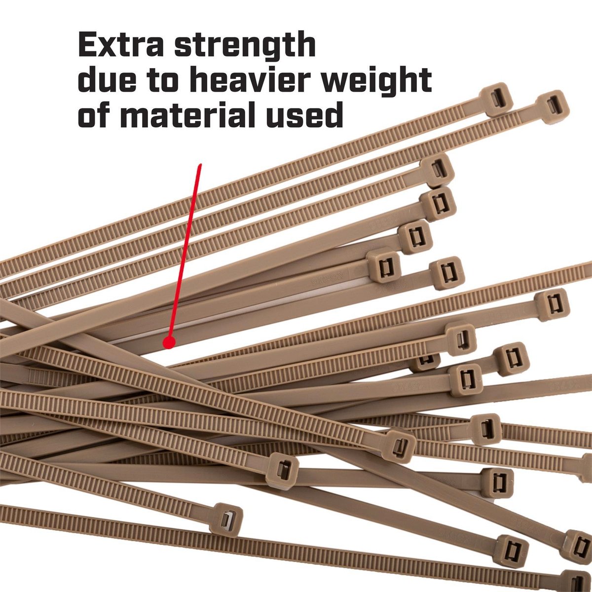 Crescent 200 x 4.6mm Beige Nylon Outdoor Cable Ties 25 Pack Releasable