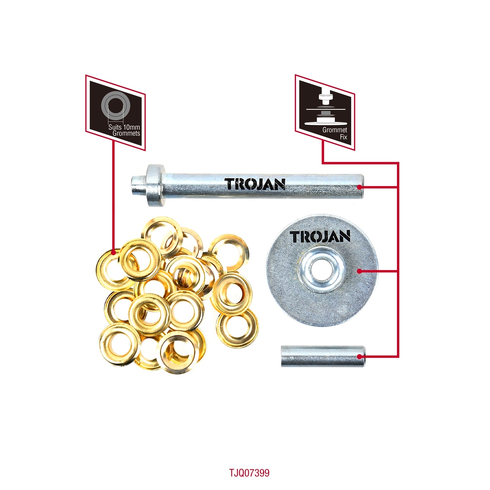 Trojan 10mm Grommet Tool Kit - 13 Piece