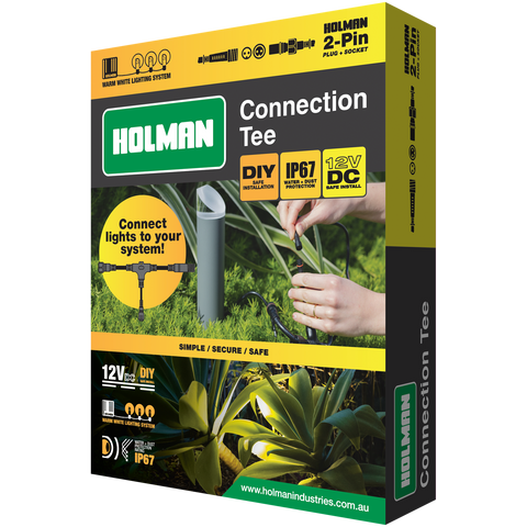 Holman Warm White Garden Light Connection Tee Weather Resistant Waterproof Outdoor ALCW3TL