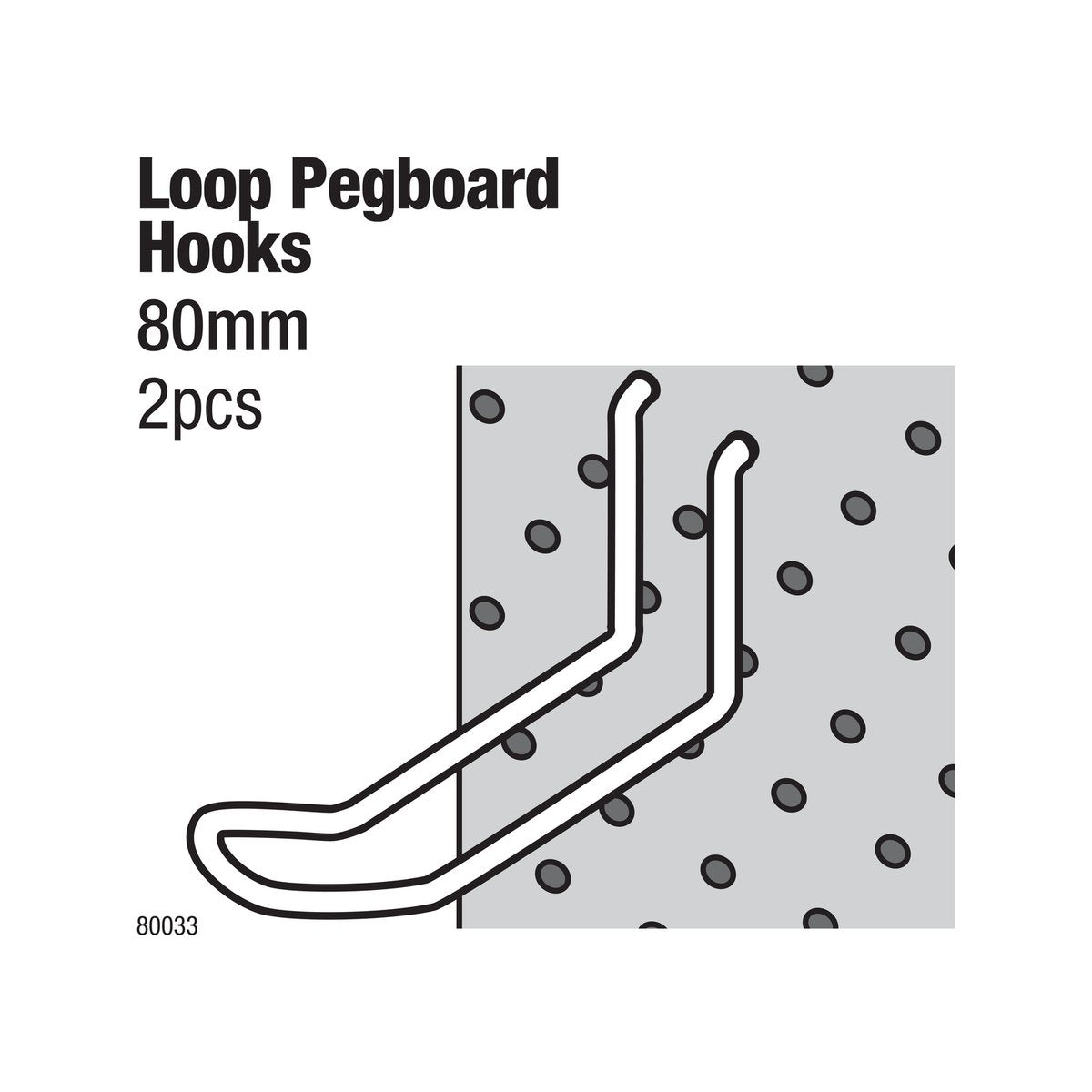 Everhang Steel Pegboard Loop Hooks Zinc - 2 Pack