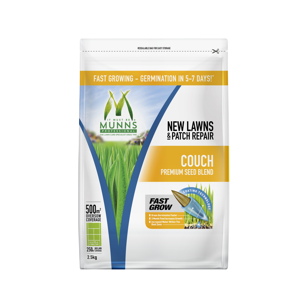 Munns Professional 2.5kg Couch Lawn Seed Blend Drought Tolerant