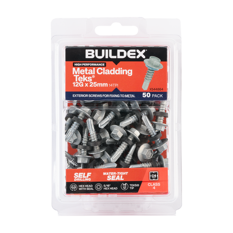 Buildex Cladding Fencing Teks Screws 12g x 25mm - 50 Pack - Self-Drilling - Corrosion-Resistant - SuperSaverAU - view 1