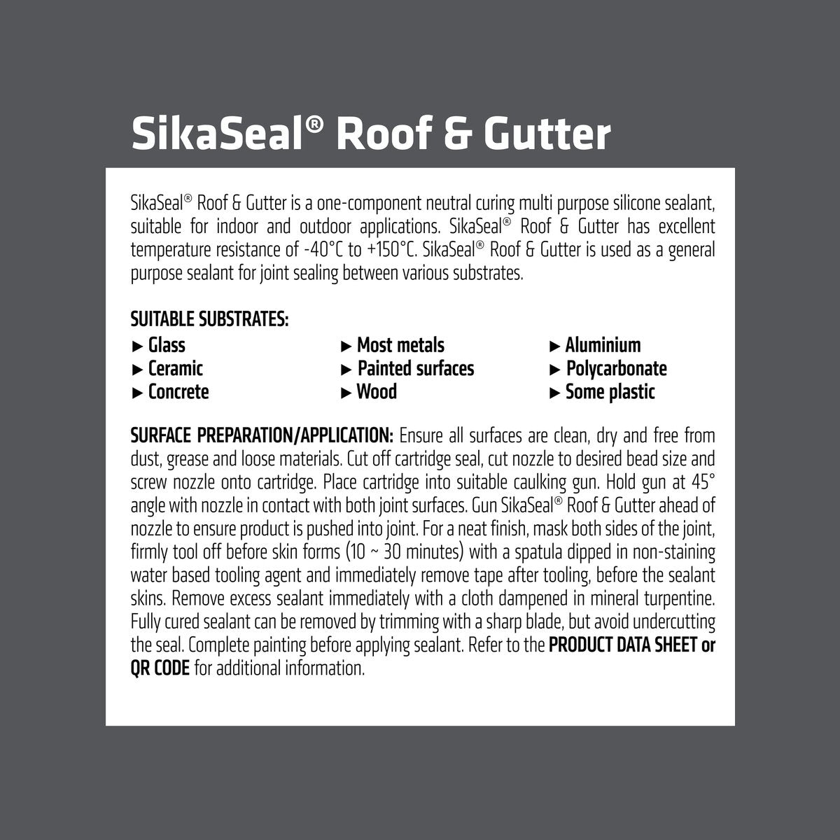 Sika Sikaseal Roof & Gutter - 300ml - Silicone - Waterproof Sealant - SuperSaverAU - view 3