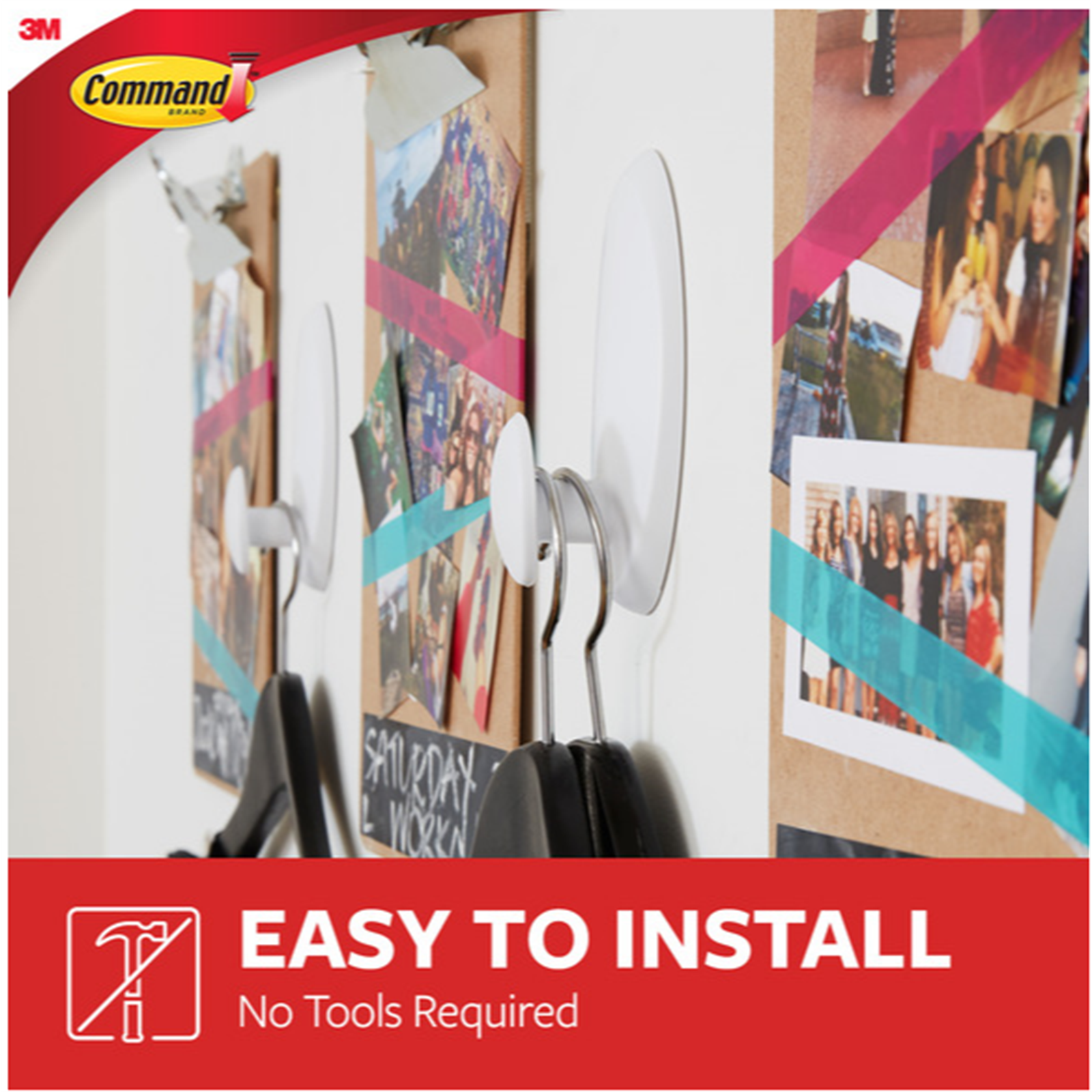 Command White Adhesive Clothes Hanger Damage-Free Self-Adhesive