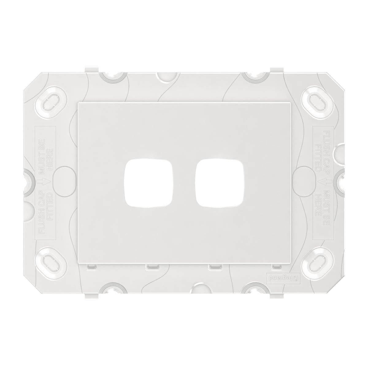 HPM Arteor 2 Gang Wall Switch Grid Only 128mm x 91mm White - Modern Design - SuperSaverAU - view 1