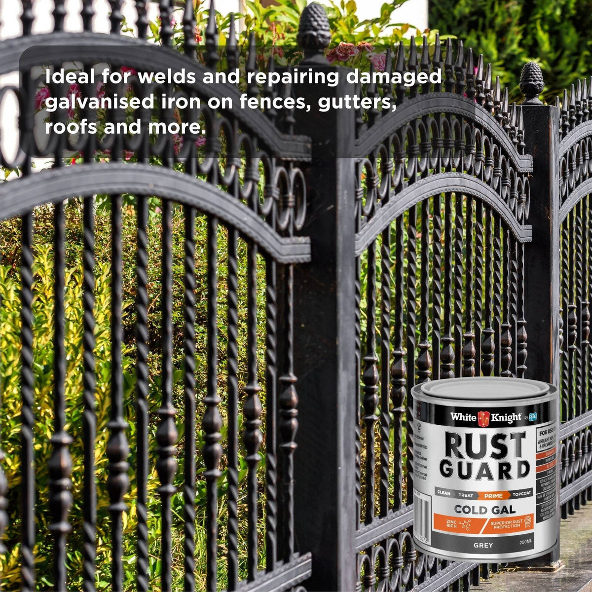 White Knight Rust Guard Cold Gal Grey Primer Paint 250ml