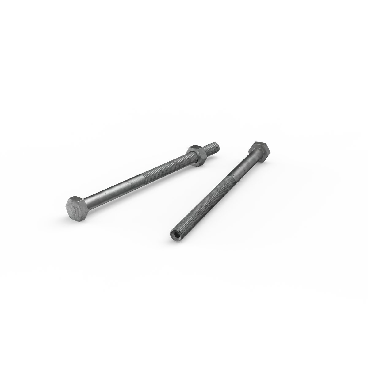 Zenith M6 x 100mm Hot Dipped Galvanised Hex Head Bolt and Nut, 4.6 Grade Steel