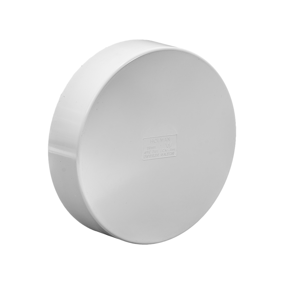 Holman 150mm PVC DWV Push On Cap Grey Underground Rated