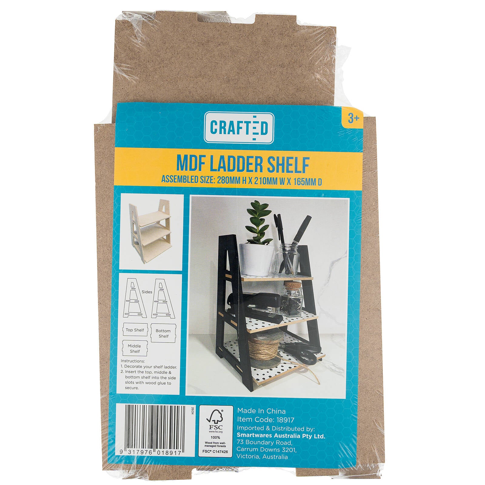 Crafted 28cm MDF Shelf Ladder