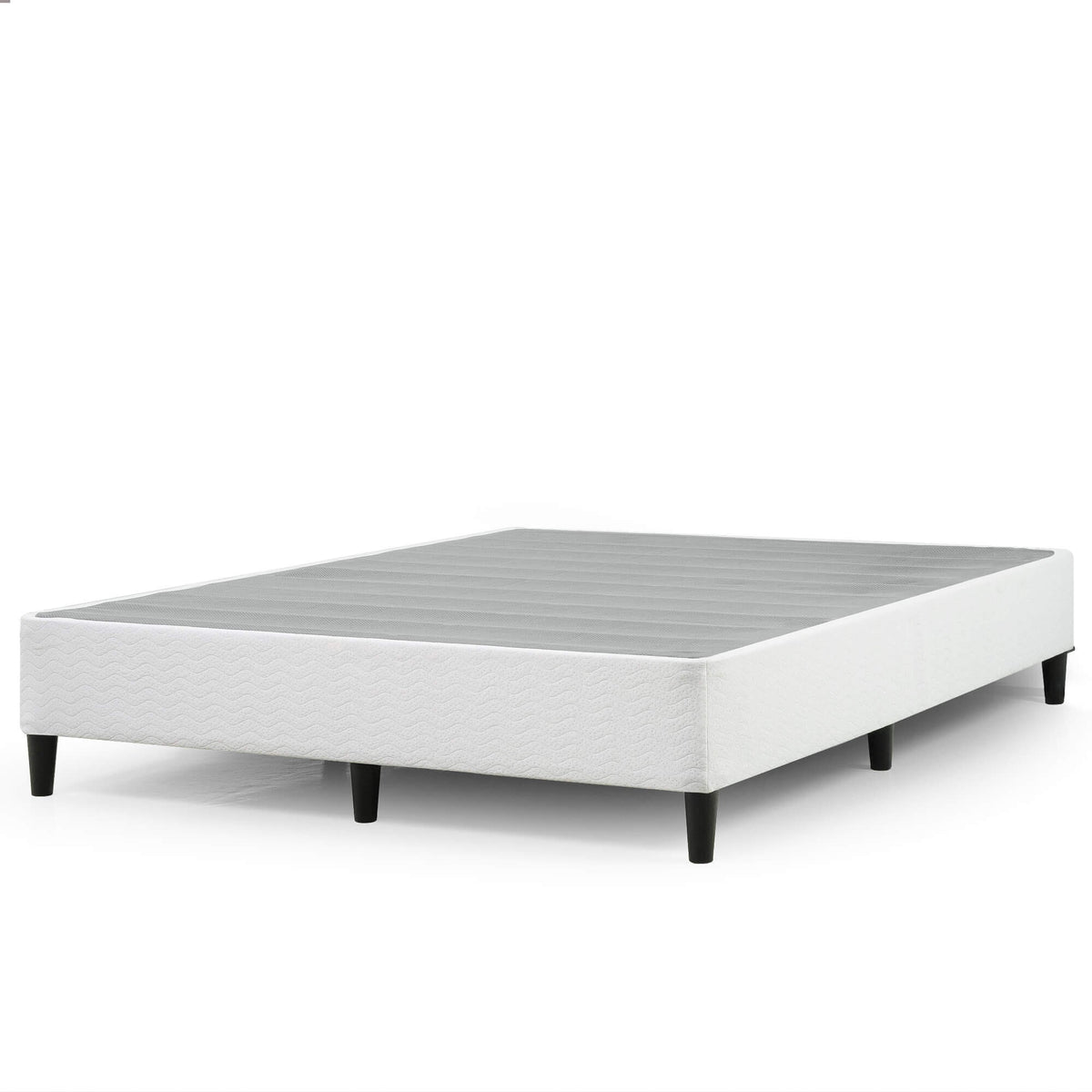 Zinus Keenan queen ensemble bed base - white fabric, no extra foundation needed, 250kg capacity - AU-BSLB-Q