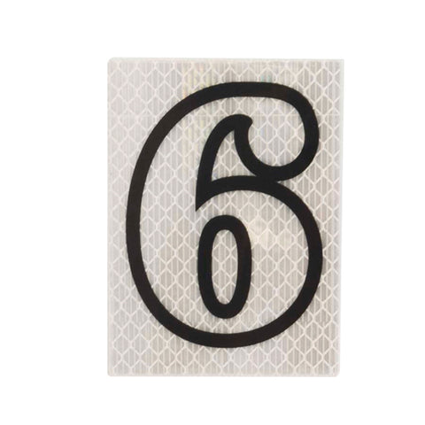 Sandleford 80mm Silver Night Shine Self Adhesive Reflective House Number 6, Polycarbonate