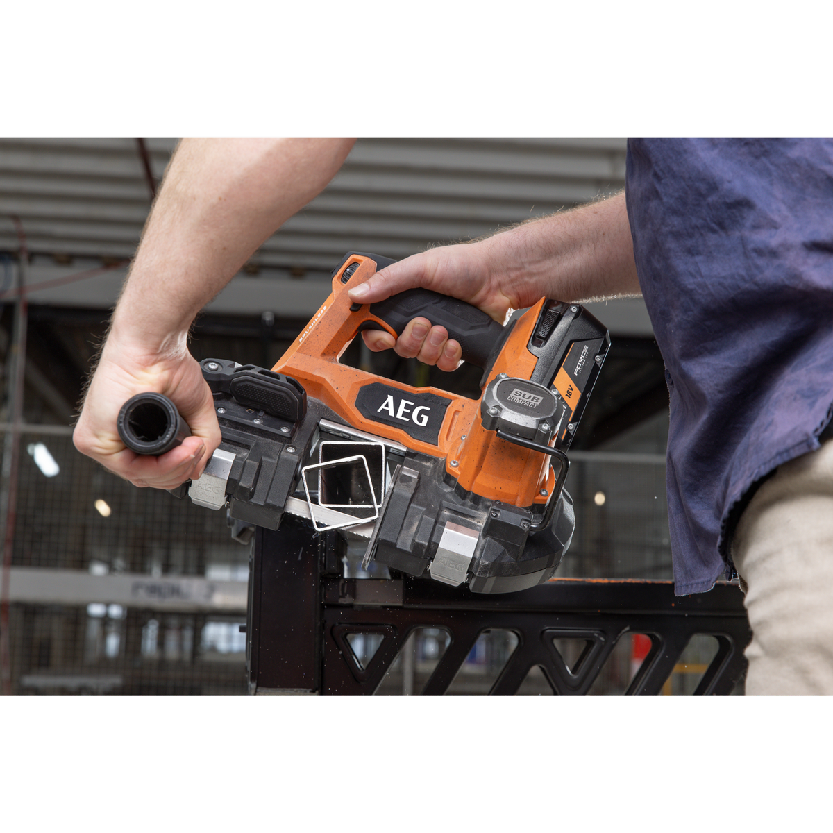 AEG 18V Sub Compact Brushless Band Saw - 63mm - Lightweight - Tool-Free Blade Change - SuperSaverAU - view 3
